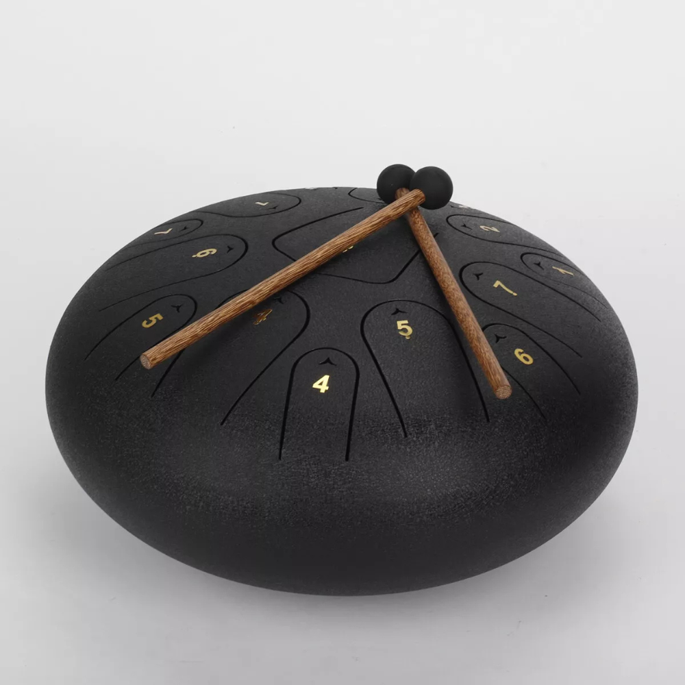 12-Inch Steel Tongue Drum – 15-Note Handpan in C Minor